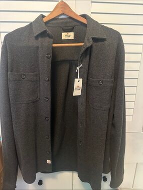 Marine Layer Charcoal Gray Button-Front Shirt Jacket